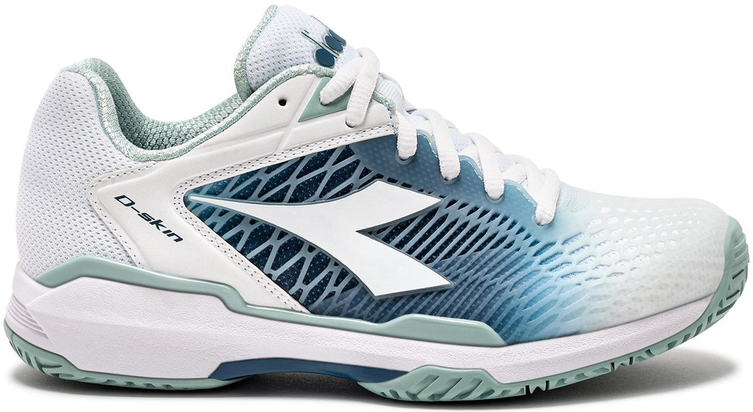180615-D0845 Diadora Women's Speed Competition 7+ All Ground Tennis Shoe (White/Surf Spray/Legion Blue)