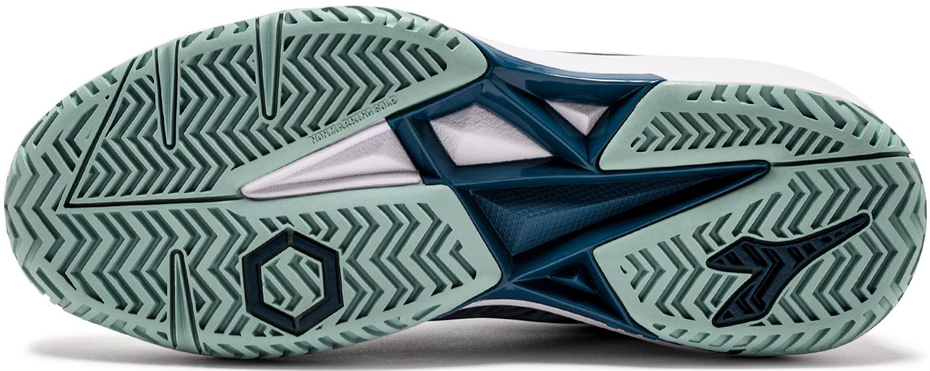 180615-D0845 Diadora Women's Speed Competition 7+ All Ground Tennis Shoe (White/Surf Spray/Legion Blue)