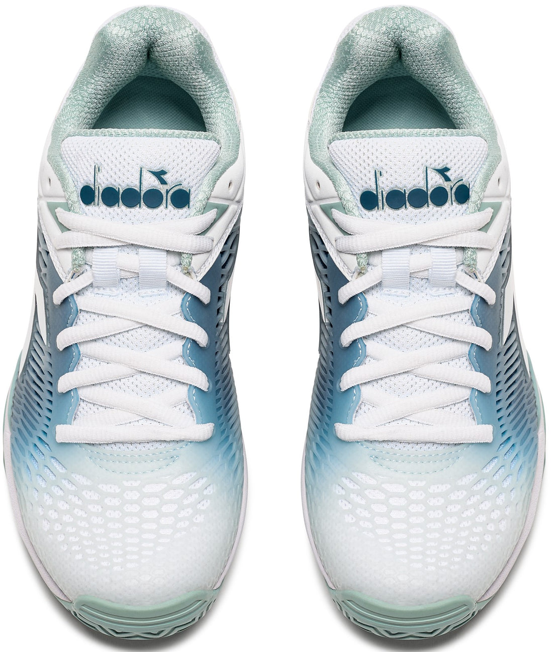 180615-D0845 Diadora Women's Speed Competition 7+ All Ground Tennis Shoe (White/Surf Spray/Legion Blue)