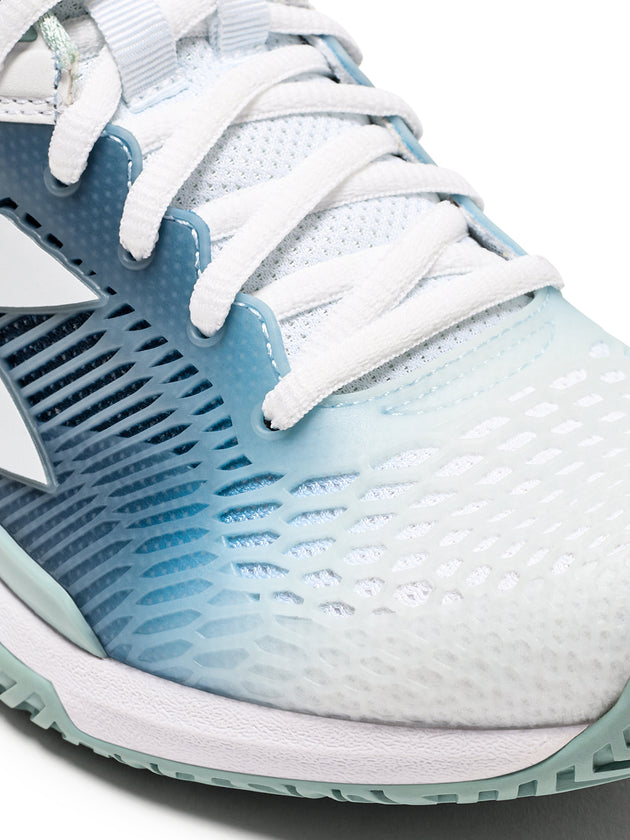 180615-D0845 Diadora Women's Speed Competition 7+ All Ground Tennis Shoe (White/Surf Spray/Legion Blue)