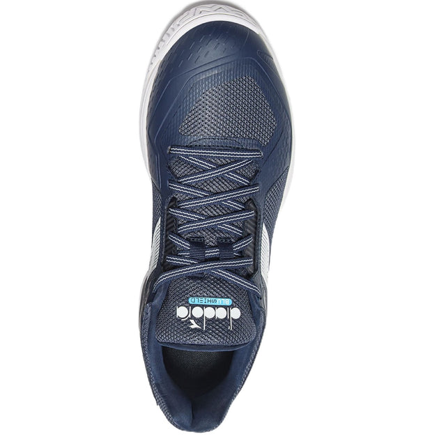 181466-C1512 Diadora Men's Blushield Torneo 3 All Ground Tennis Shoes (Blue Corsair/White)