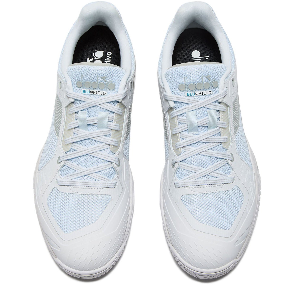 181466-C6103 Diadora Men's Blushield Torneo 3 All Ground Tennis Shoes (White/Silver)