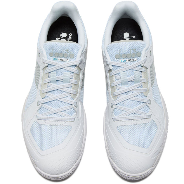 181466-C6103 Diadora Men's Blushield Torneo 3 All Ground Tennis Shoes (White/Silver)