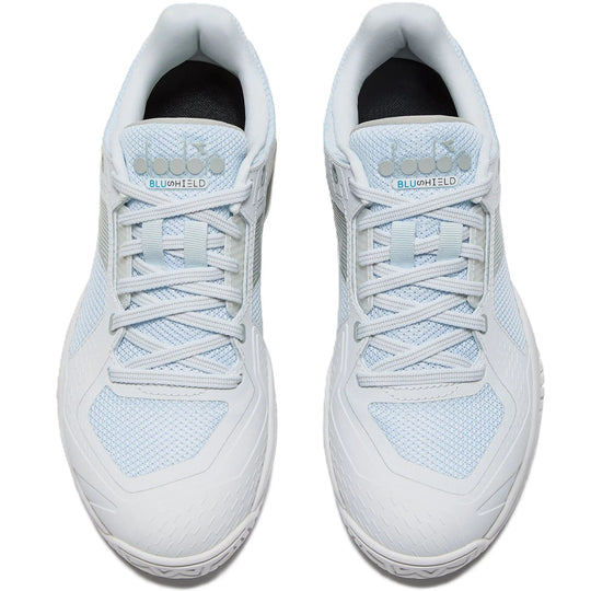 181467-C6103 Diadora Women's Blushield Torneo 3 All Ground Tennis Shoes (White/Silver)