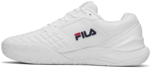 1TM01987-125 Fila Men's Axilus 3 Tennis Shoes (White/Fila Navy/Fila Red)