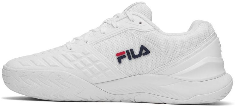 1TM01987-125 Fila Men's Axilus 3 Tennis Shoes (White/Fila Navy/Fila Red)