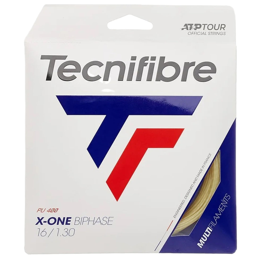 01GXO130XN-Red Tecnifibre X-One Biphase 16g Tennis String (Set)