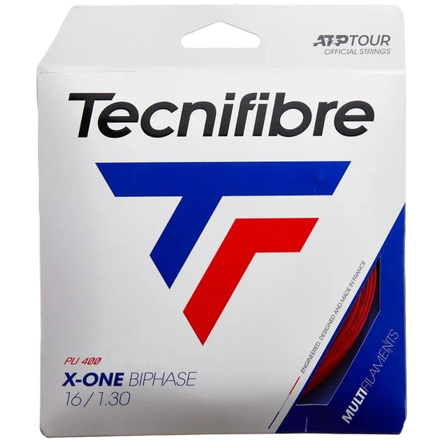 01GXO130XN-Red Tecnifibre X-One Biphase 16g Tennis String (Set)