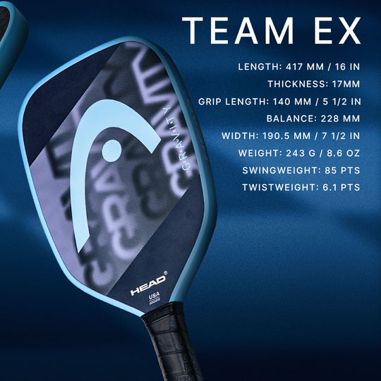 200224 Head Gravity Team EX Pickleball Paddle (Grey)
