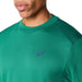 Asics Men's Court Short Sleeve Tops - Jasper Green closeup
