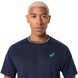Asics Men's Game Short Sleeve Tops - closeup of midnight color