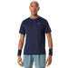 Asics Men's Game Short Sleeve Tops - front of midnight color