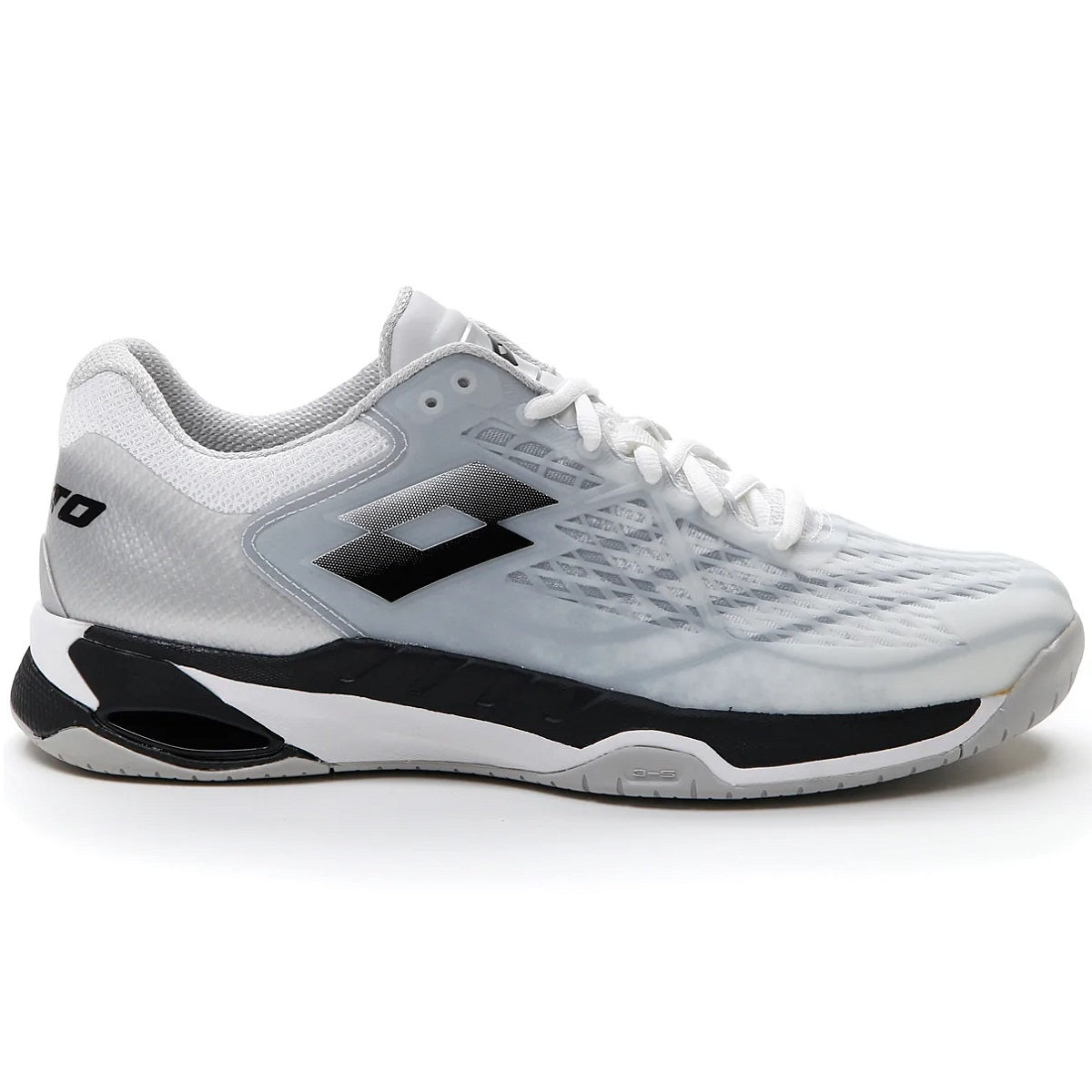 Lotto テニスシューズ Lotto Men's Mirage 100 Speed Tennis Shoes (White/Black/Metal Silver)