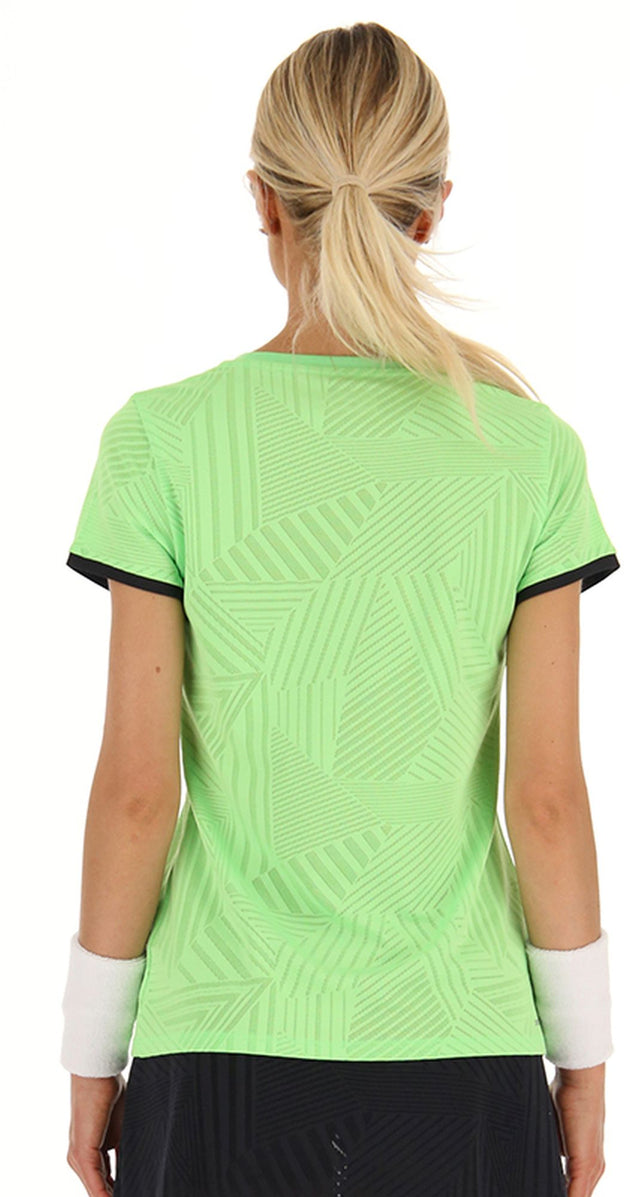 215506-1CR Lotto Women's Superrapida Pickleball V Tee (Green)