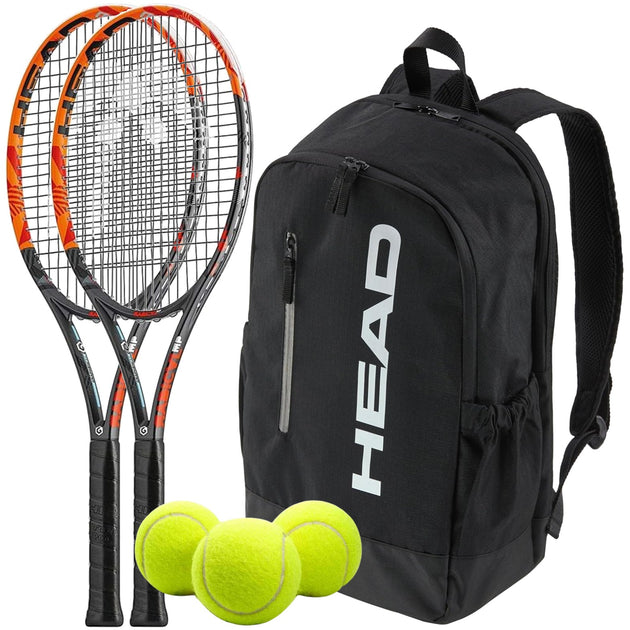 230216-x2-261235-Balls-BNDL Head Graphene XT Radical Mp Tennis Doubles Player Pack - 2 Racquets, 1 Backpack & 3 Balls