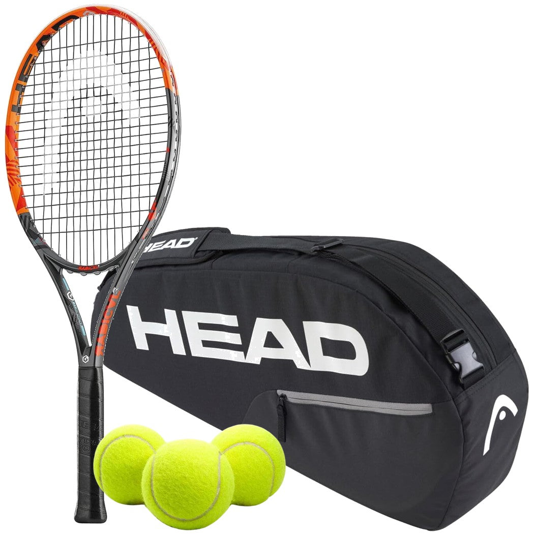 230236-261225-Balls-BNDL Head Graphene XT Radical S Tennis Racquet Bundle - 1 Racquet, 1 Bag & 3 Balls