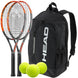 230236-x2-261235-Balls-BNDL Head Graphene XT Radical S Tennis Doubles Player Pack - 2 Racquets, 1 Backpack & 3 Balls