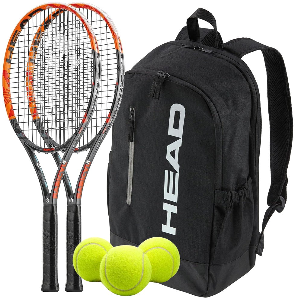 230236-x2-261235-Balls-BNDL Head Graphene XT Radical S Tennis Doubles Player Pack - 2 Racquets, 1 Backpack & 3 Balls