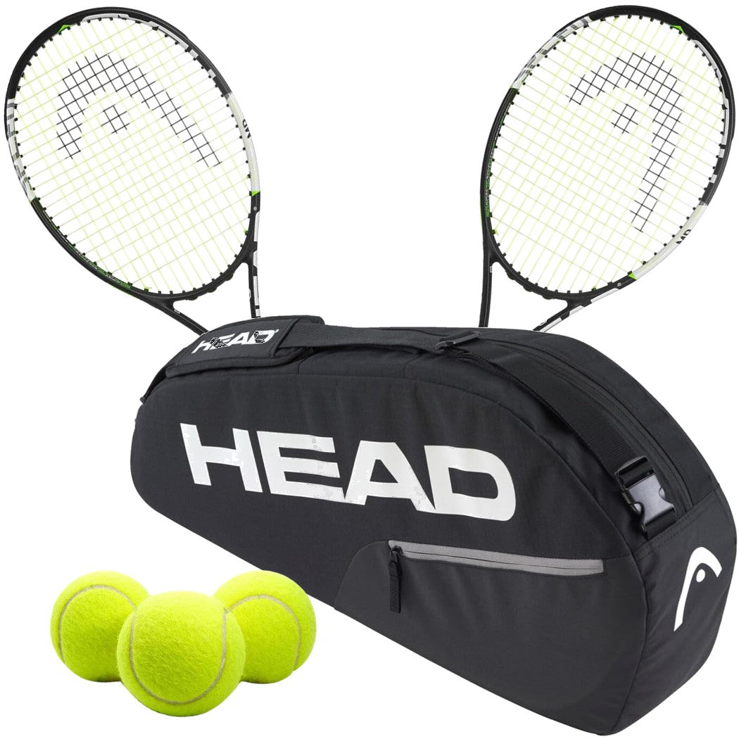 230605-x2-261225-Balls-BNDL Head Graphene XT Speed MP Doubles Player Pack - 2 Racquets, 1 Bag & 3 Balls
