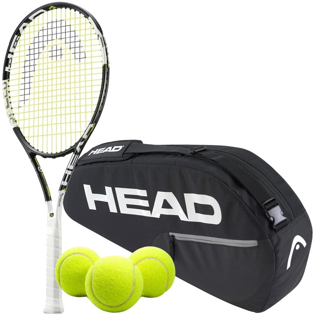 230635-261225-Balls-BNDL Head Graphene XT Speed S Tennis Bundle - 1 Racquet, 1 Bag & 3 Balls