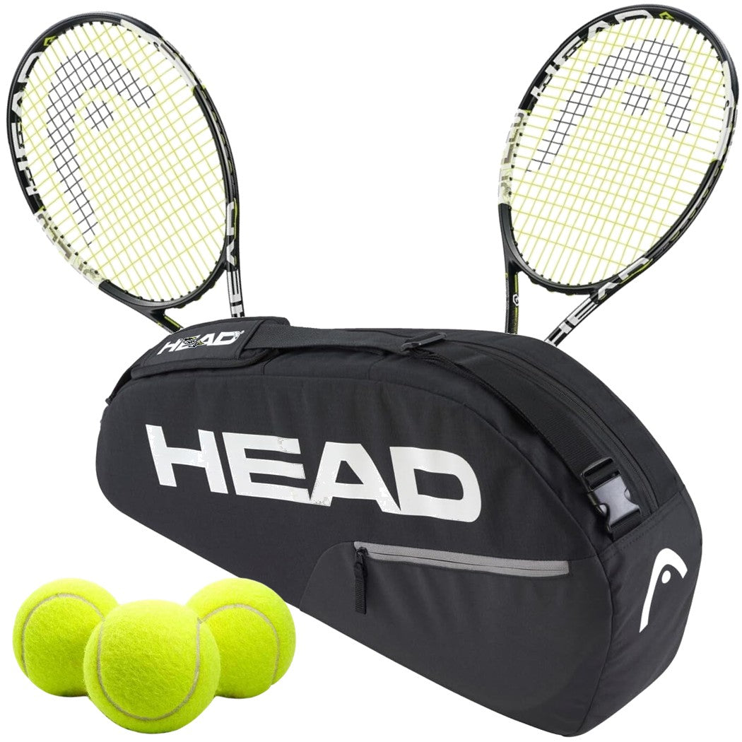 230635-x2-261225-Balls-BNDL Head Graphene XT Speed S Tennis Doubles Player Pack - 2 Racquets, 1 Bag & 3 Balls