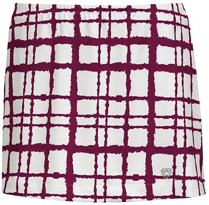 W1672-WMA DUC Chaos Women's Power Skirt (White/ Maroon)