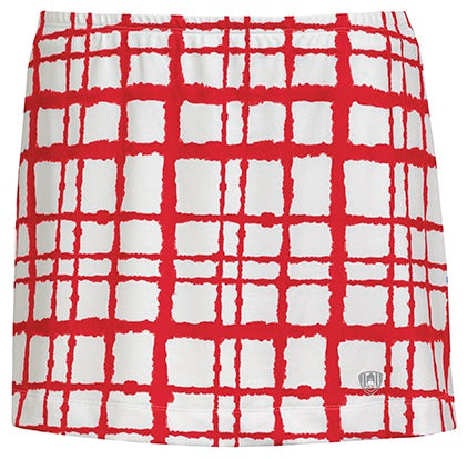 W1672-WRD DUC Chaos Women's Power Skirt (White/ Red)