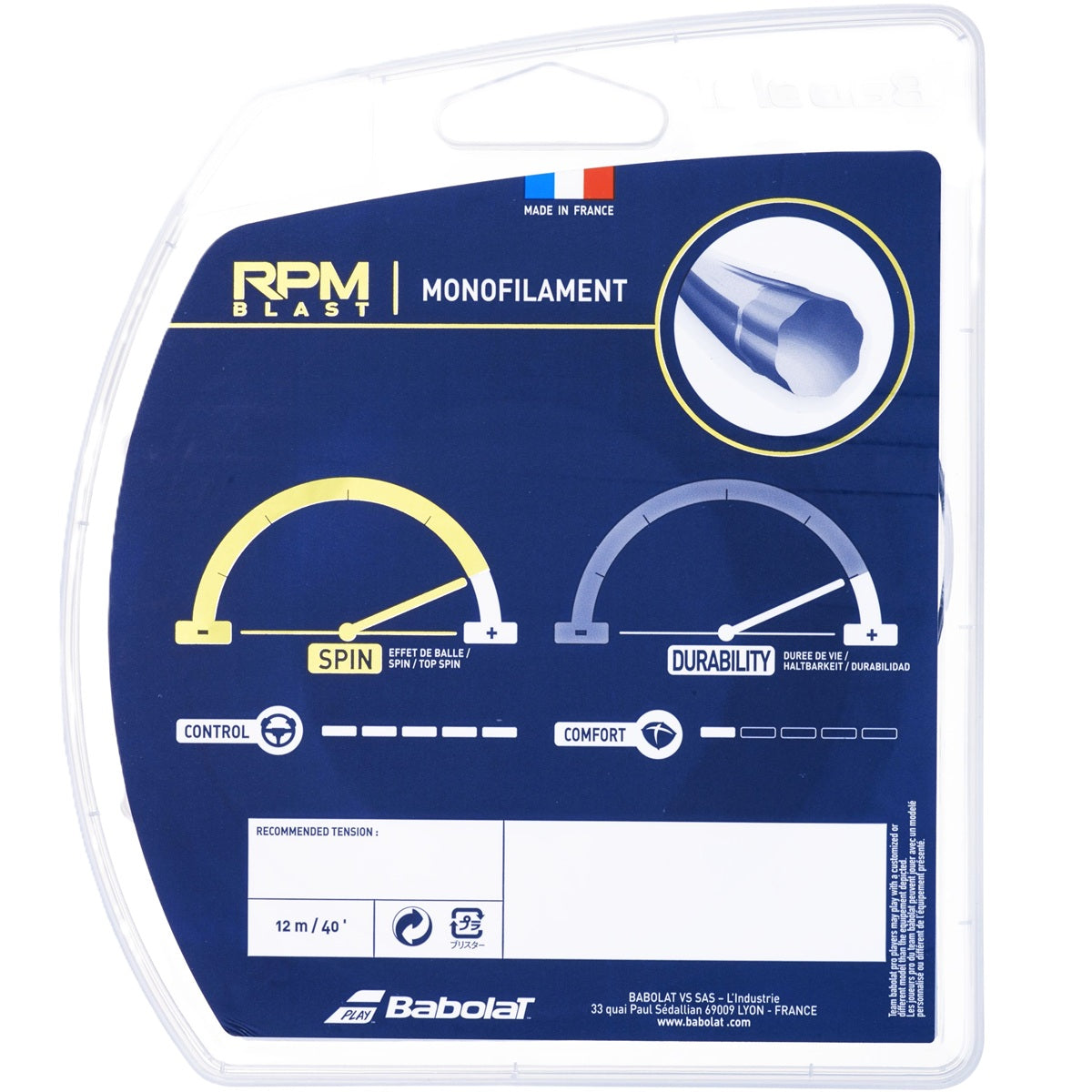 241101-105-15L Babolat RPM Blast Black 15L Tennis String (Set)