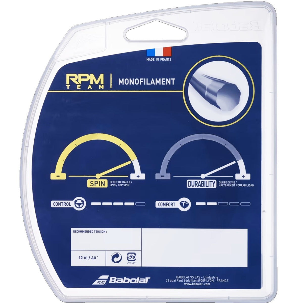 241108-17 Babolat RPM Team Black 17g Tennis String (Set)