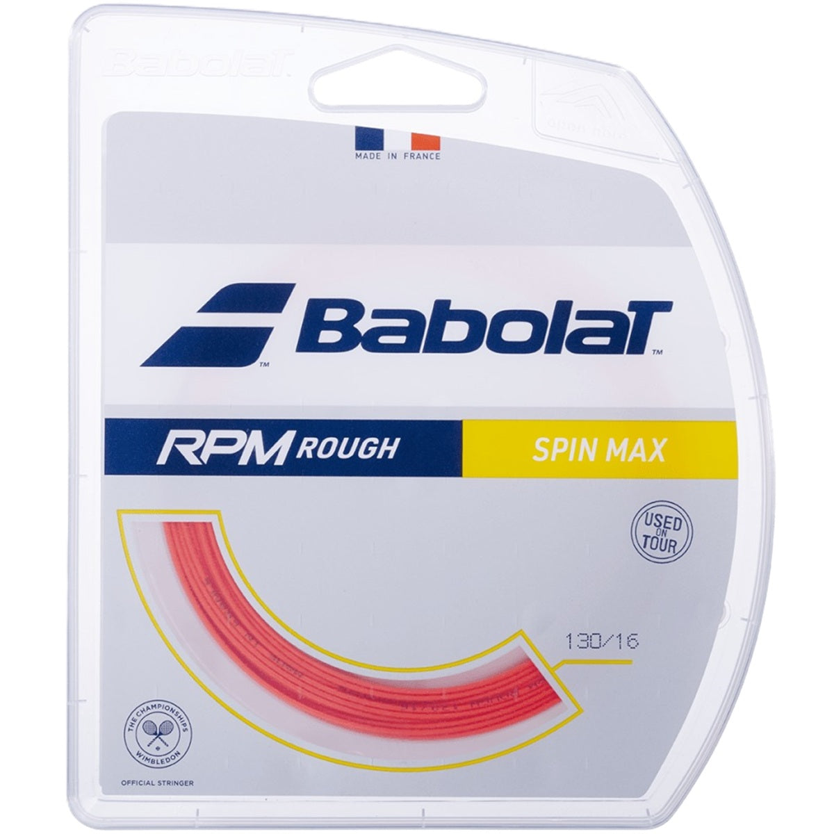 Babolat RPM Rough Spin Max 16g Red Flourescent Tennis String (Set))