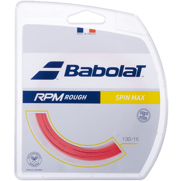 Babolat RPM Rough Spin Max 16g Red Flourescent Tennis String (Set))