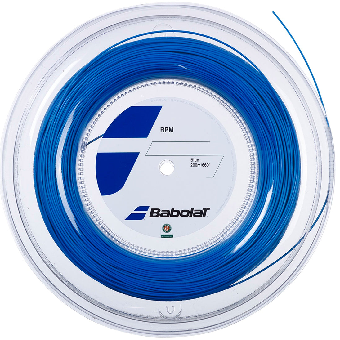 243139-17-ElectricBlue  Babolat RPM Power 17g Tennis String (Reel) - Electric Blue