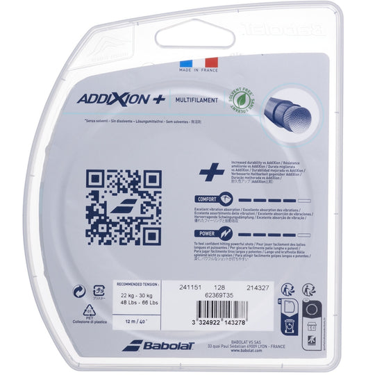 241151-128-16 Babolat Addixion+ 17g Natural Color Tennis String (Set)