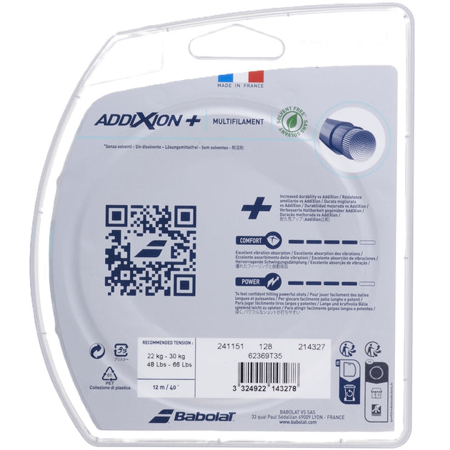241151-128-16 Babolat Addixion+ 16g Natural Color Tennis String (Set)