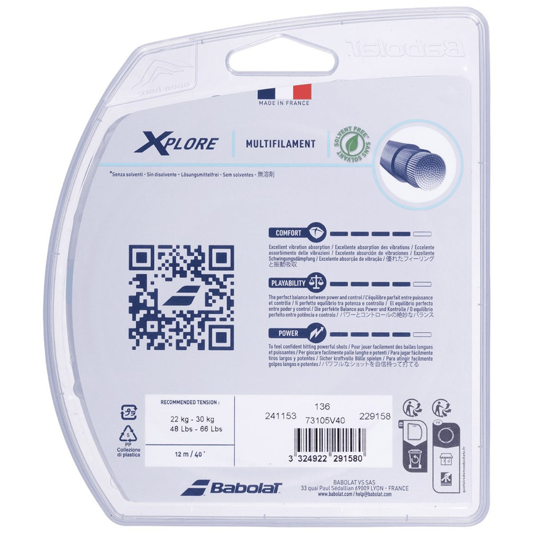 241153-136-17 Babolat Xplore 16g Tennis String (Set) - Blue