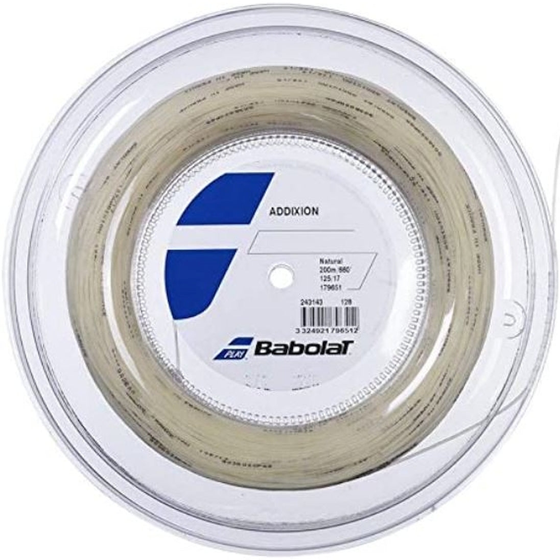 243143-128-16 Babolat Addixion 16g Natural Tennis String (Reel)