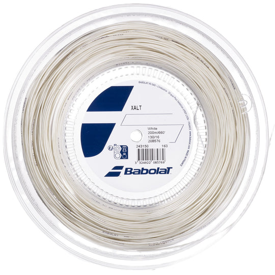 243150-163-16  Babolat XALT 16g Tennis String (Reel) -Spiral White