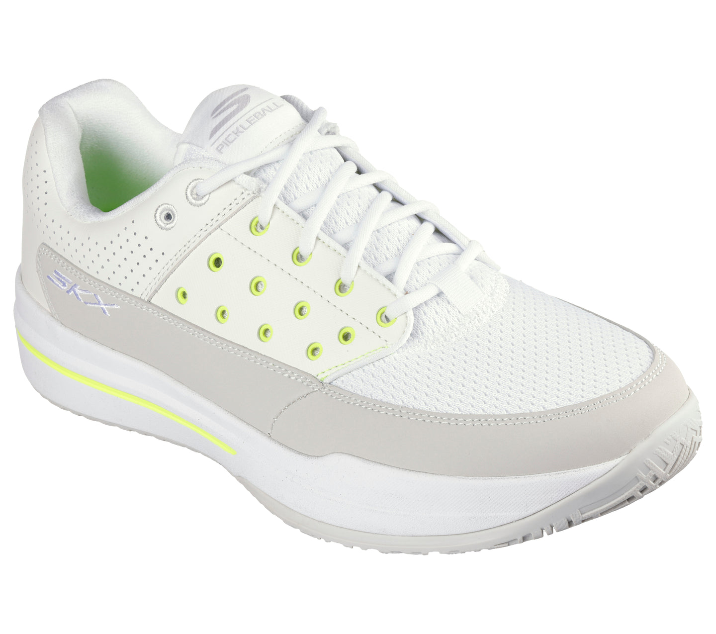 246105-WNT Skechers Men's Viper Court Luxe Pickleball Shoes (White/Natural)