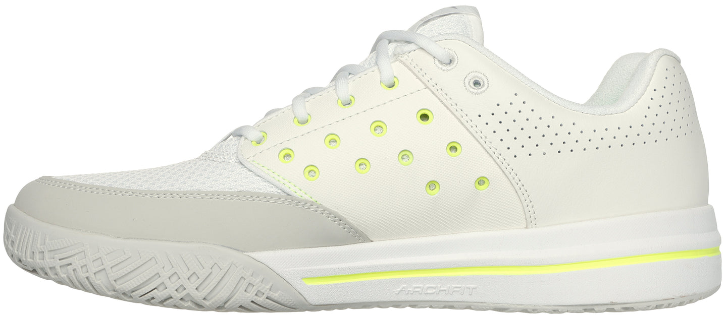 246105-WNT Skechers Men's Viper Court Luxe Pickleball Shoes (White/Natural)