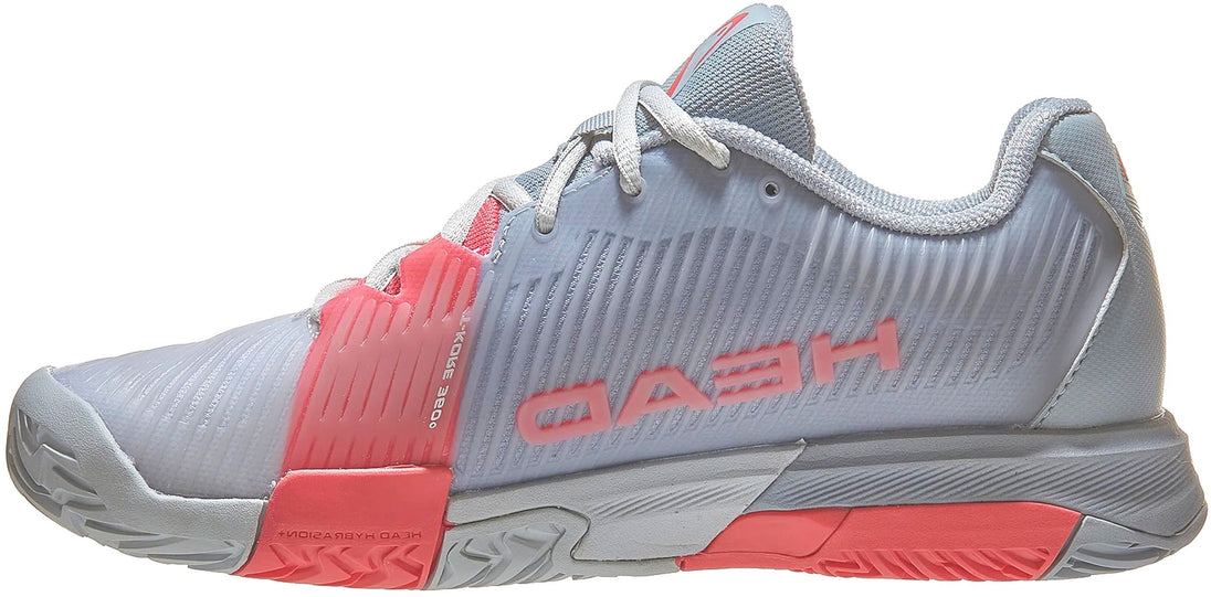274102 Head Women's Revolt Pro 4.0 Tennis Shoes (Grey/Coral)