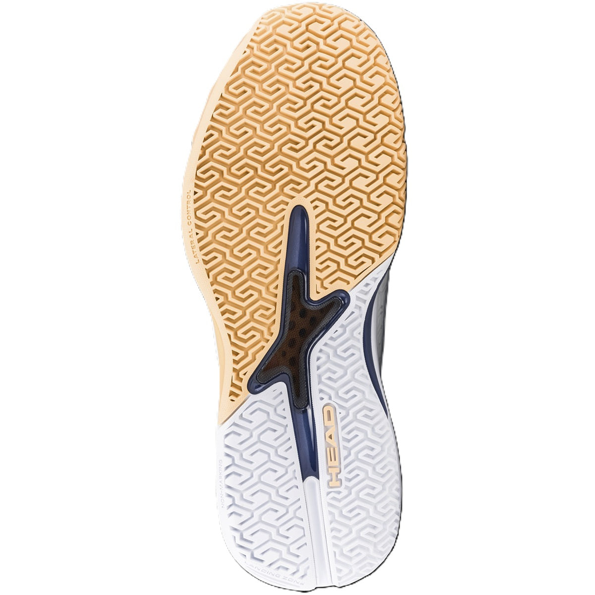 Head Women's Revolt Pro 5 Tennis Shoes (White/Apricot) - sole view