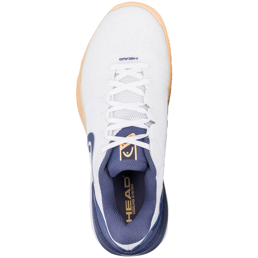 Head Women's Revolt Pro 5 Tennis Shoes (White/Apricot) - top view