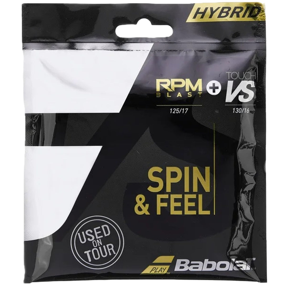 281037-105 Babolat Hybrid RPM Blast 17g + Touch VS 16g Tennis String (Set)