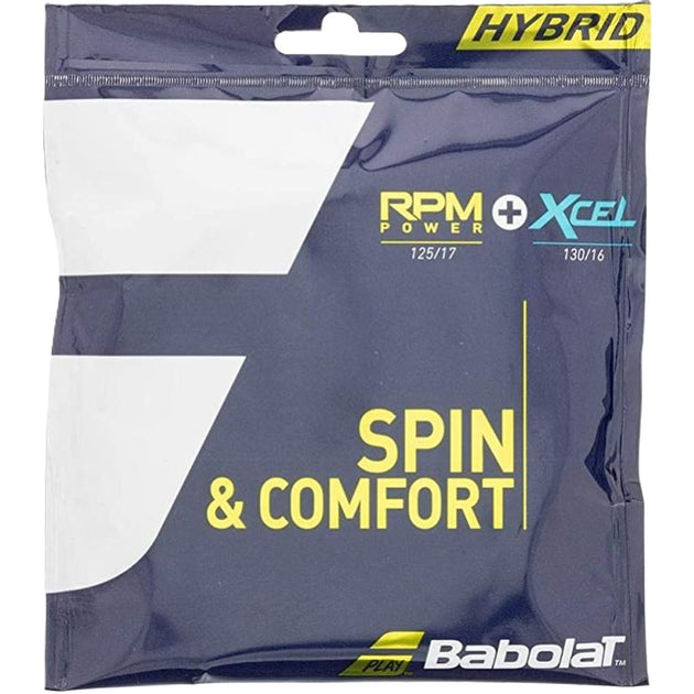 281038-100-16 Babolat Hybrid RPM Power 17g + Xcel 16g Tennis String (Set)