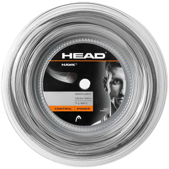 Head Hawk 16g Tennis String (Reel) -grey