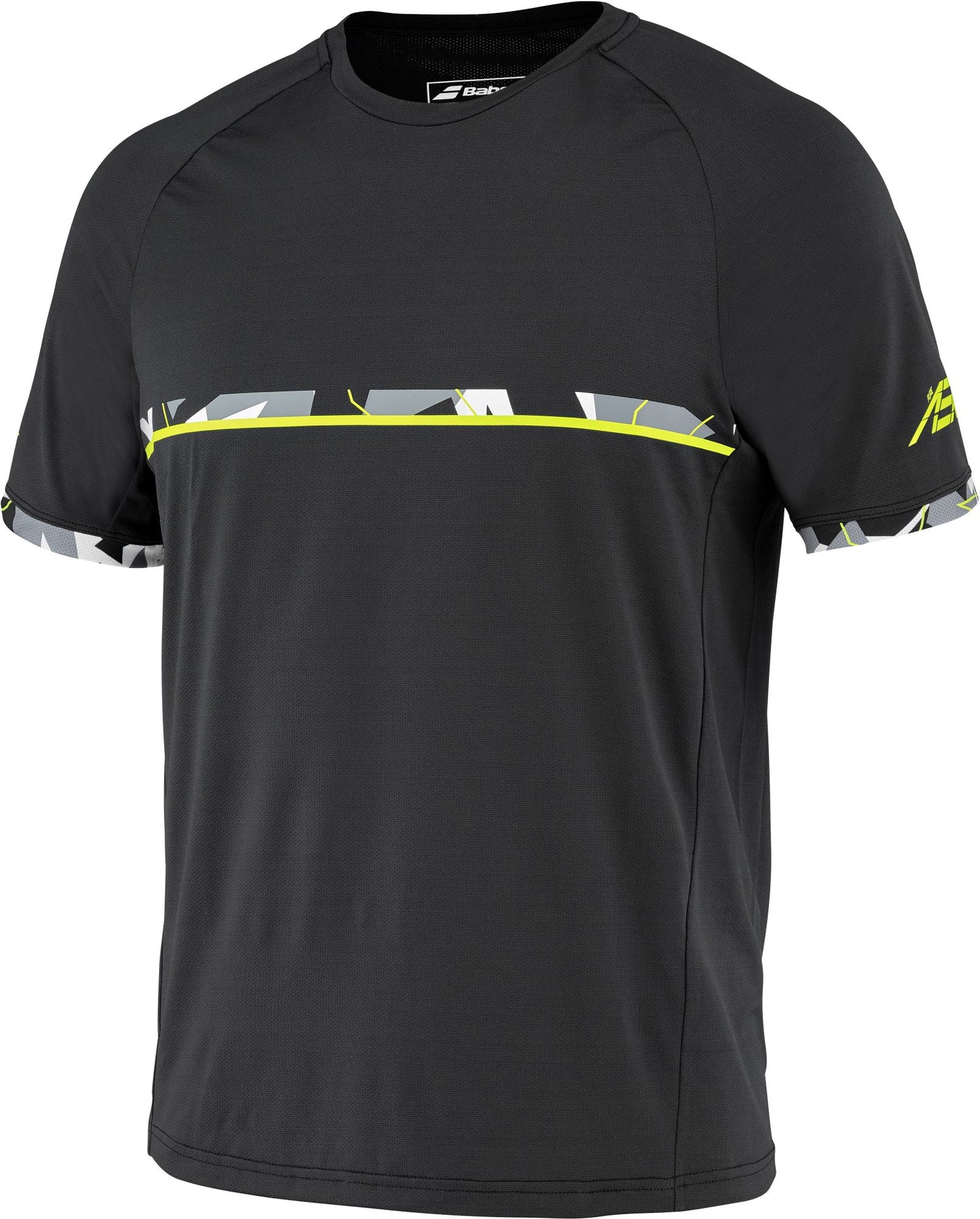 2MS23011Y-2000 Babolat Men's Aero Crew Neck Tennis Tee (Black/Black)