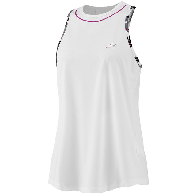 Babolat Women's Aero Tennis Training 2WS23072Y-1000 Tank Top (White/White)