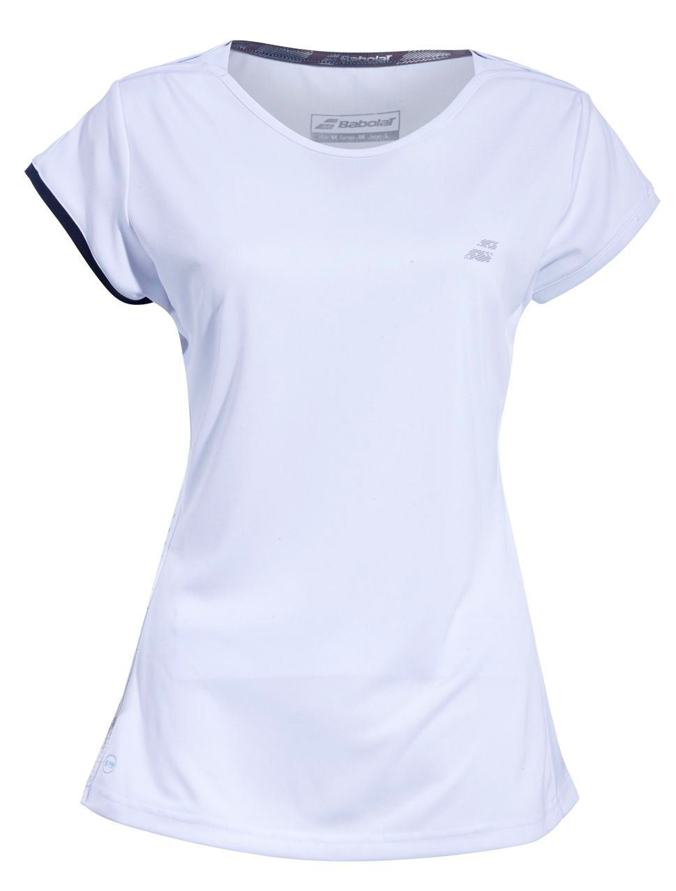 Babolat Girl's Performance Cap Sleeve Tennis Top (White/Silver)