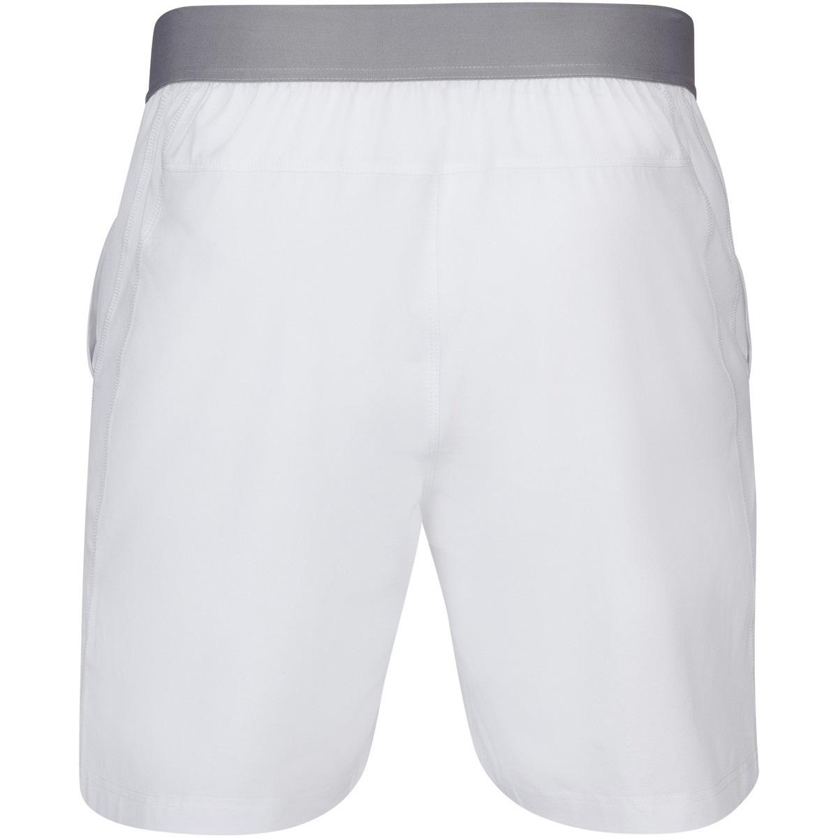 Babolat Men's Compete Tennis Shorts w/ 7 Inch Inseam & Performance Polyester (White/White)