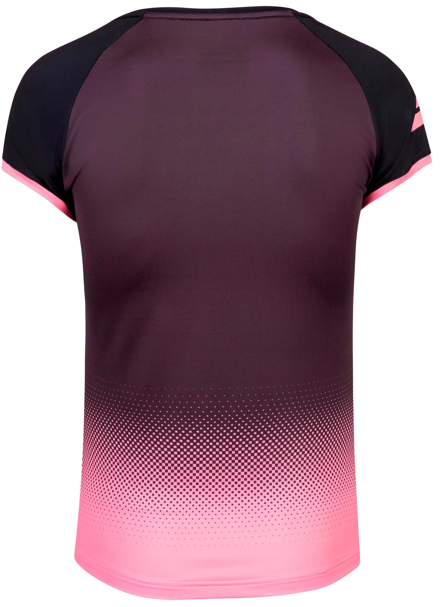 Babolat Women's Compete Cap Sleeve Tennis Top w/ Fiber-Dry Polyester (Black/Geranium Pink)